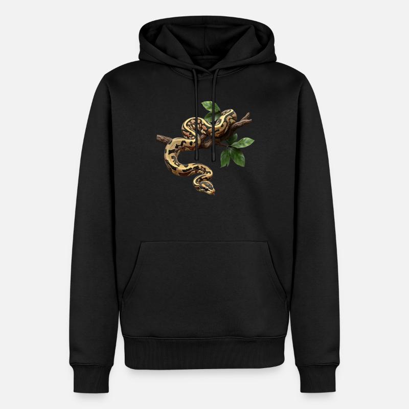 Königspython Schlangen Liebhaber Terrarium Python - Männer Premium Bio Hoodie - Schwarz