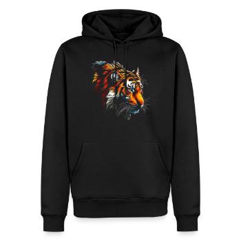 Lustiges Tiger Kunst Tier Natur Wildtier Tiere Zoo - Männer Premium Bio Hoodie - Schwarz - Vorne - Nico (187cm)