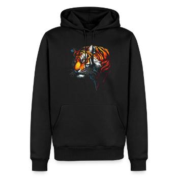 Lustiges Tiger Kunst Tier Natur Wildtier Tiere Zoo - Männer Premium Bio Hoodie - Schwarz - Vorne - Nico (187cm)