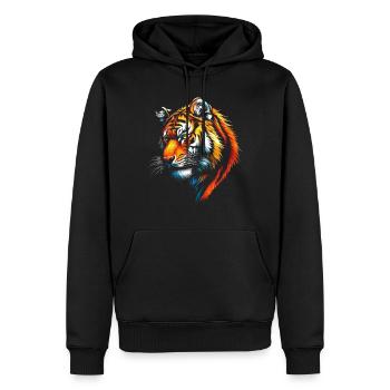 Lustiges Tiger Kunst Tier Natur Wildtier Tiere Zoo - Männer Premium Bio Hoodie - Schwarz - Vorne - Nico (187cm)