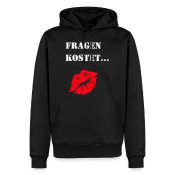 lustiges Flirt-Shirt für Partys zum feiern. - Männer Premium Bio Hoodie - Schwarz - Vorne - Nico (187cm)