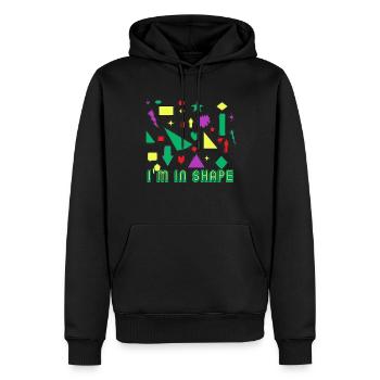 Fitness - Sport - Trainieren - Männer Premium Bio Hoodie - Schwarz - Vorne - Nico (187cm)
