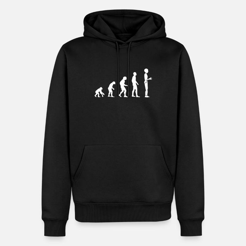 Robot Evolution - Men’s Premium Organic Hoodie - black
