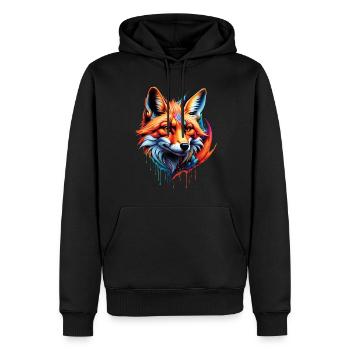 Drôle Renard Renard Art Animal Nature Animaux Animaux Sauvages - Sweat à capuche Premium bio Homme - noir - Devant - Nico (187cm)