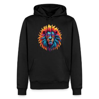 Lion Lover Faune Safari Art Lion Coloré - Sweat à capuche Premium bio Homme - noir - Devant - Nico (187cm)