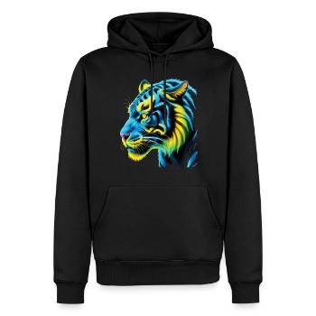 Lustiges Tiger Kunst Tier Natur Wildtier Tiere Zoo - Männer Premium Bio Hoodie - Schwarz - Vorne - Nico (187cm)