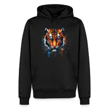 Lustiges Tiger Kunst Tier Natur Wildtier Tiere Zoo - Männer Premium Bio Hoodie - Schwarz - Vorne - Nico (187cm)