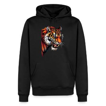 Lustiges Tiger Kunst Tier Natur Wildtier Tiere Zoo - Männer Premium Bio Hoodie - Schwarz - Vorne - Nico (187cm)