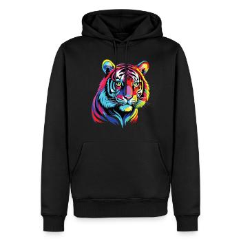 Lustiges Tiger Kunst Tier Natur Wildtier Tiere Zoo - Männer Premium Bio Hoodie - Schwarz - Vorne - Nico (187cm)