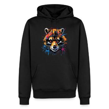 Waschbär Motiv Tier Tierliebhaber Kunst Kunstwerk - Männer Premium Bio Hoodie - Schwarz - Vorne - Nico (187cm)