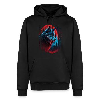 Wolf Liebhaber Wildtier Kunst Wolf Bunt Tier - Männer Premium Bio Hoodie - Schwarz - Vorne - Nico (187cm)