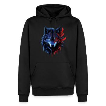 Wolf Liebhaber Wildtier Kunst Wolf Bunt Tier - Männer Premium Bio Hoodie - Schwarz - Vorne - Nico (187cm)