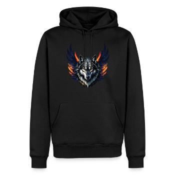 Wolf Liebhaber Wildtier Kunst Wolf Bunt Tier - Männer Premium Bio Hoodie - Schwarz - Vorne - Nico (187cm)
