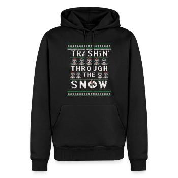 Trashin' Through The Snow Weihnachts-Waschbären-Mü - Männer Premium Bio Hoodie - Schwarz - Vorne - Nico (187cm)