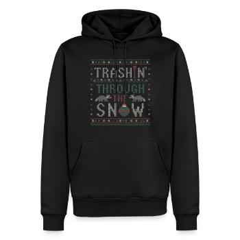 Trashin' Through The Snow Weihnachts-Waschbären-Mü - Männer Premium Bio Hoodie - Schwarz - Vorne - Nico (187cm)