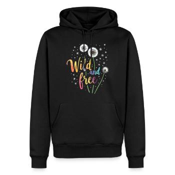 Dandelion Dandelion Lover Floral Floral - Sweat à capuche Premium bio Homme - noir - Devant - Nico (187cm)
