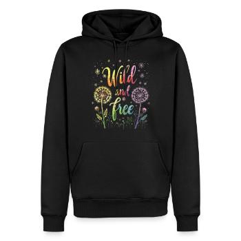 Löwenzahn Pusteblumen Liebhaber Blumen Floral - Männer Premium Bio Hoodie - Schwarz - Vorne - Nico (187cm)