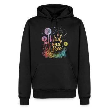 Dandelion Dandelion Lover Floral Floral - Sweat à capuche Premium bio Homme - noir - Devant - Nico (187cm)