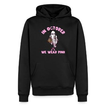 Im Oktober tragen wir rosa Brustkrebs-BewusstseiPn - Männer Premium Bio Hoodie - Schwarz - Vorne - Nico (187cm)