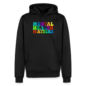 Bewusstsein für psychische Gesundheit Psychische G - Männer Premium Bio Hoodie - Schwarz - Vorne - Nico (187cm)