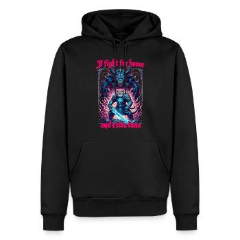 Œuvre d'art du thon et du chat du Moyen Âge Honor - Sweat à capuche Premium bio Homme - noir - Devant - Nico (187cm)