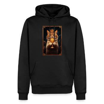 Medieval Cat in Picture Frame Art Crown - Men’s Premium Organic Hoodie - black - Front - Nico (187cm)
