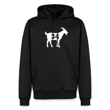 Ziege 34 G.O.A.T. Nummer vierunddreißig Ziege - Männer Premium Bio Hoodie - Schwarz - Vorne - Nico (187cm)