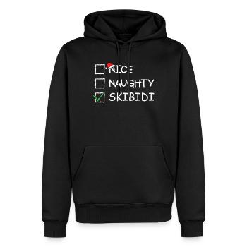 Schöne freche Skibidi-Toiletten-Weihnachts-Skibidi - Männer Premium Bio Hoodie - Schwarz - Vorne - Nico (187cm)
