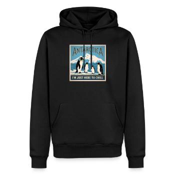 Antarktis, ich bin nur hier, um Pinguinliebhaber z - Männer Premium Bio Hoodie - Schwarz - Vorne - Nico (187cm)