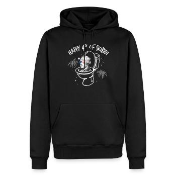 Happy 4th Of Skibidi Hamilton Skibidi Toilette - Männer Premium Bio Hoodie - Schwarz - Vorne - Nico (187cm)