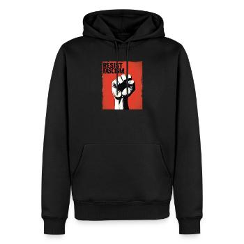 Widerstehen Sie dem Faschismus - Männer Premium Bio Hoodie - Schwarz - Vorne - Nico (187cm)