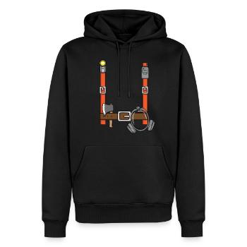 Costume de pompier, pompier drôle d’Halloween - Sweat à capuche Premium bio Homme - noir - Devant - Nico (187cm)