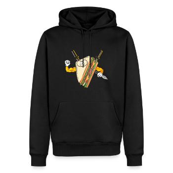 Sandwich Ninja Karate Warrior Japan Geschenk - Männer Premium Bio Hoodie - Schwarz - Vorne - Nico (187cm)