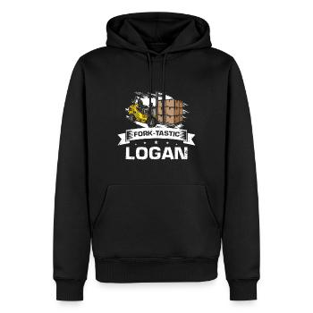 Lagerarbeiter für Staplerfahrer und Gabelstapler - Männer Premium Bio Hoodie - Schwarz - Vorne - Nico (187cm)