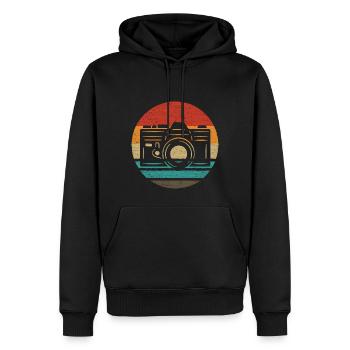 Caméra Retro Style Vintage - Sweat à capuche Premium bio Homme - noir - Devant - Nico (187cm)