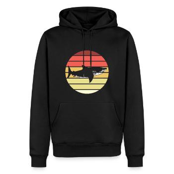 Hai Retro Style Vintage - Männer Premium Bio Hoodie - Schwarz - Vorne - Nico (187cm)