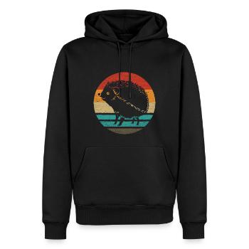 Igel Retro Style Vintage - Männer Premium Bio Hoodie - Schwarz - Vorne - Nico (187cm)