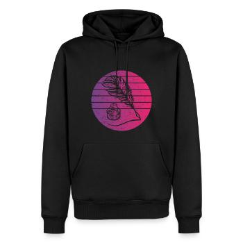 Écriture de style rétro vintage - Sweat à capuche Premium bio Homme - noir - Devant - Nico (187cm)
