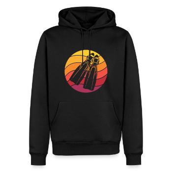 Plongée Rétro Style Vintage - Sweat à capuche Premium bio Homme - noir - Devant - Nico (187cm)