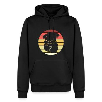 Koala Retro Style Vintage - Männer Premium Bio Hoodie - Schwarz - Vorne - Nico (187cm)