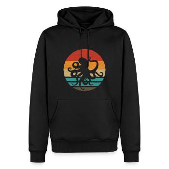 Octopus Retro Style Vintage - Men’s Premium Organic Hoodie - black - Front - Nico (187cm)