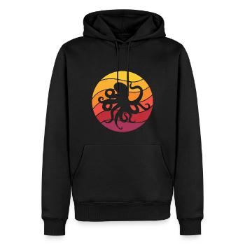 Octopus Retro Style Vintage - Men’s Premium Organic Hoodie - black - Front - Nico (187cm)