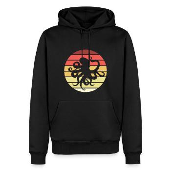 Octopus Retro Style Vintage - Men’s Premium Organic Hoodie - black - Front - Nico (187cm)