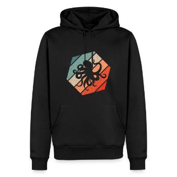Octopus Retro Style Vintage - Men’s Premium Organic Hoodie - black - Front - Nico (187cm)
