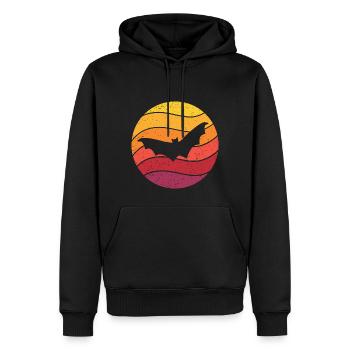 Fledermaus Retro Style Vintage - Männer Premium Bio Hoodie - Schwarz - Vorne - Nico (187cm)