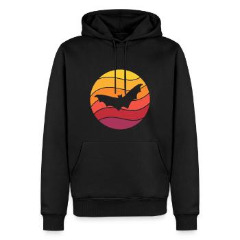 Fledermaus Retro Style Vintage - Männer Premium Bio Hoodie - Schwarz - Vorne - Nico (187cm)