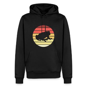 Frosch Retro Style Vintage - Männer Premium Bio Hoodie - Schwarz - Vorne - Nico (187cm)