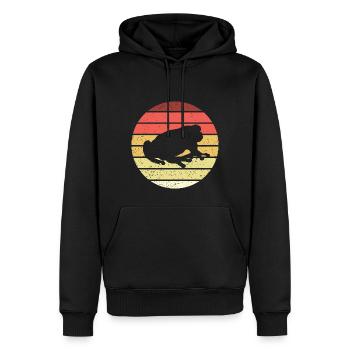 Frosch Retro Style Vintage - Männer Premium Bio Hoodie - Schwarz - Vorne - Nico (187cm)