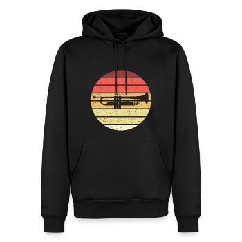 Trompette Retro Style Vintage - Sweat à capuche Premium bio Homme - noir - Devant - Nico (187cm)