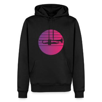 Trompete Retro Style Vintage - Männer Premium Bio Hoodie - Schwarz - Vorne - Nico (187cm)